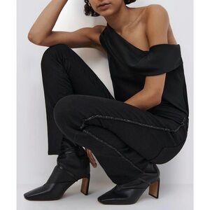 Jonathan Simkhai - Black Embellished Split Hem Jeans